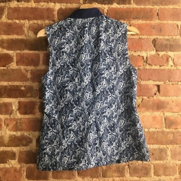 Chico's Palm Frond Leaf Full Zip Vest Size 0 Performance - Picture 5 of 5